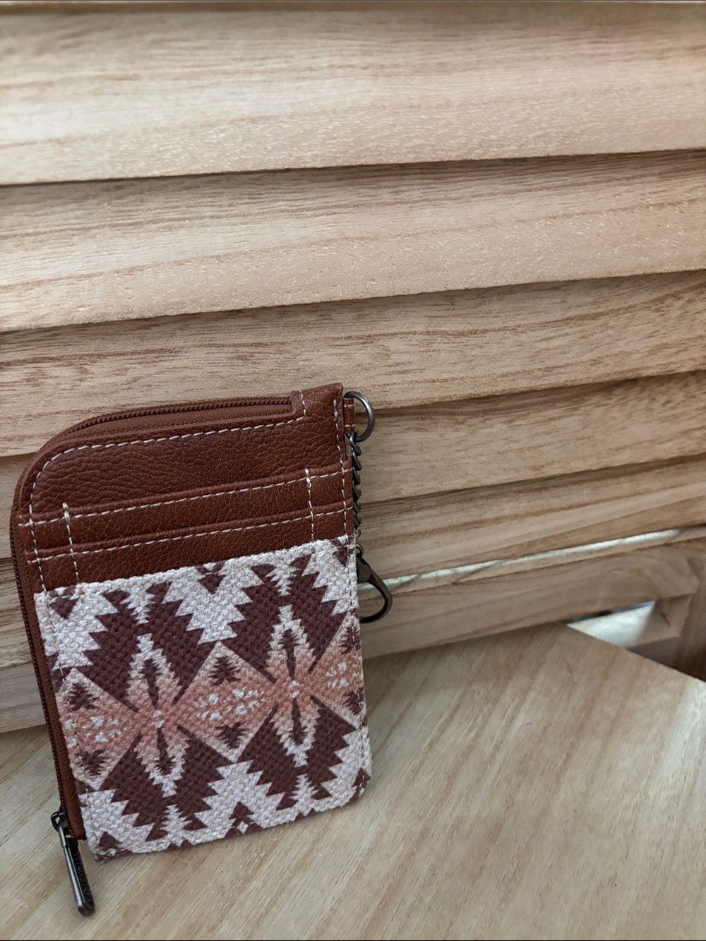 Wrangler Brown Patterned Card Holder Wallet - NWOT